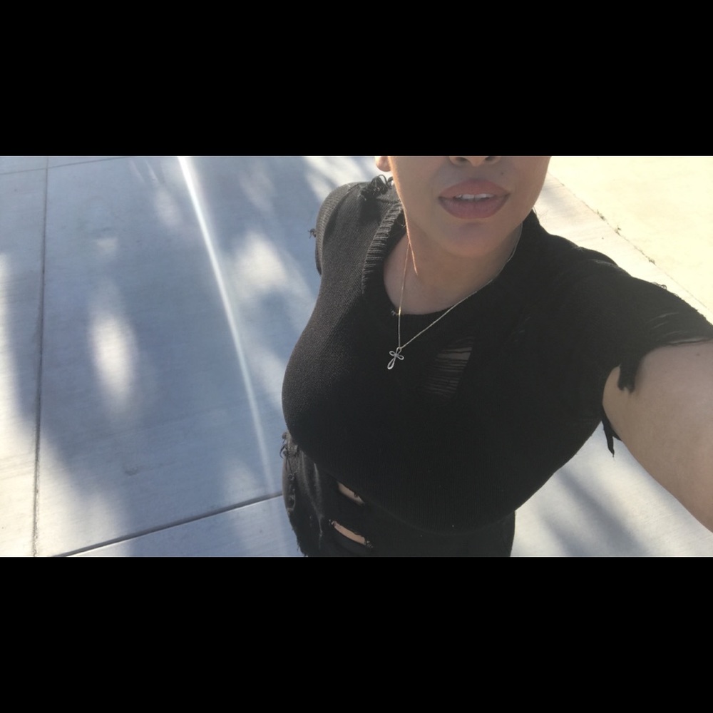 Destroyed Shredded Blouse Dress Top